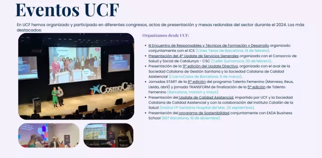 Memoria de actividad de UCF 2024: eventos organizados por UCF