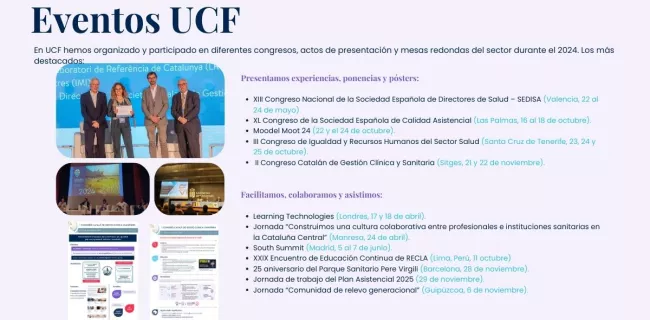 Memoria de actividad de UCF 2024: eventos en que participa UCF