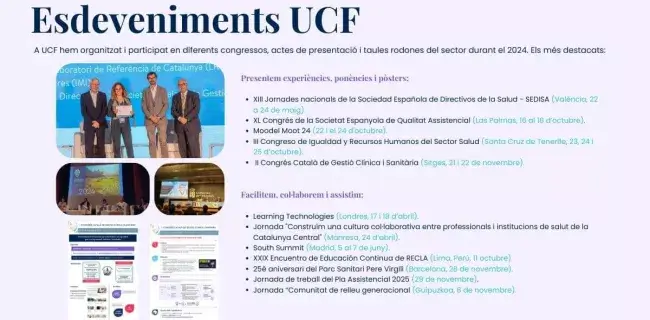 Memòria d'activitats 2024: esdeveniments on UCF ha estat present