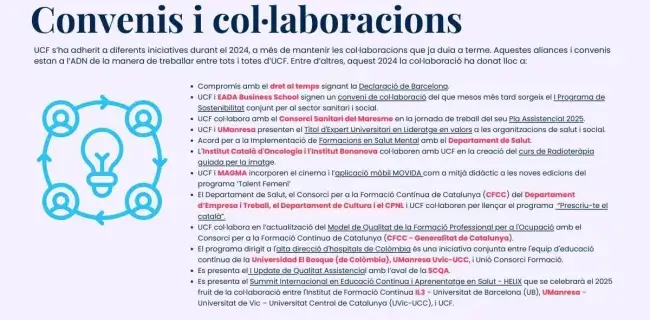 Memòria d'activitats 2024: convenis i colaboracions