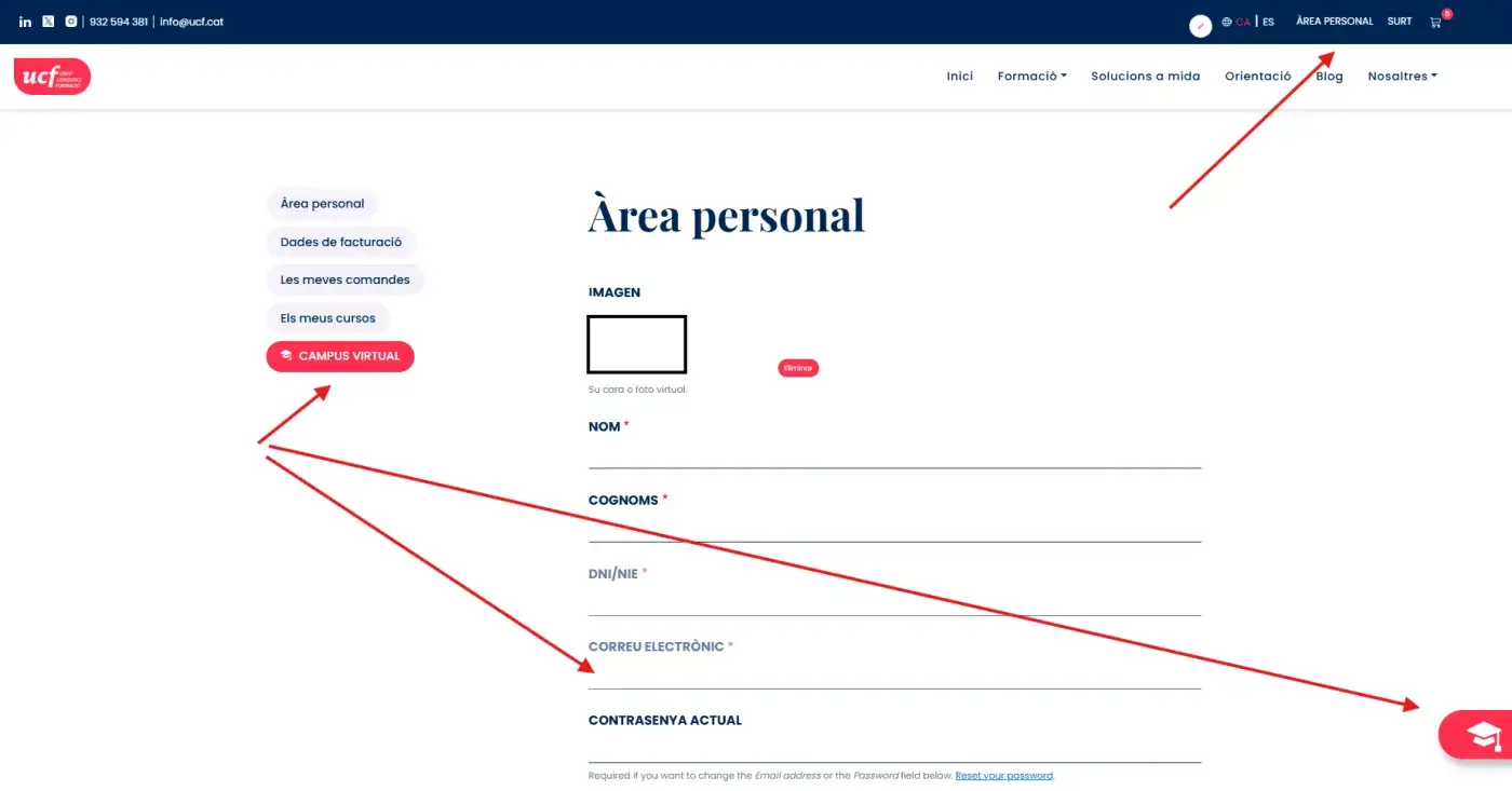Àrea personal - FAQ