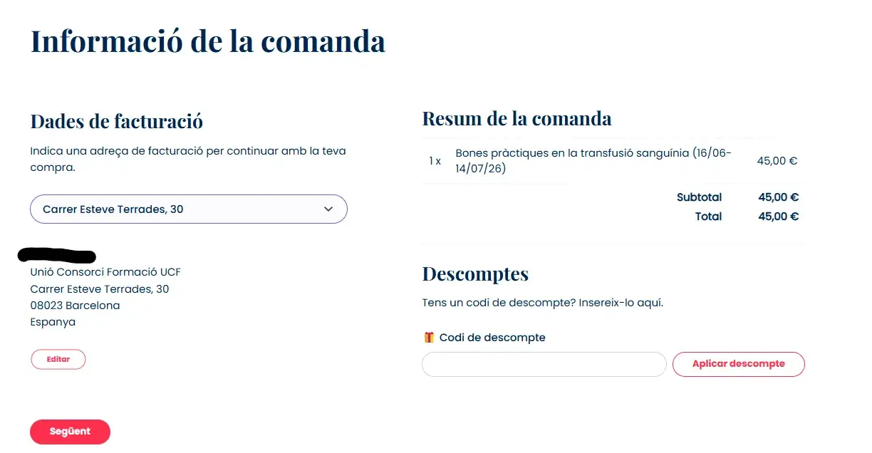 confirmar dades del carretó